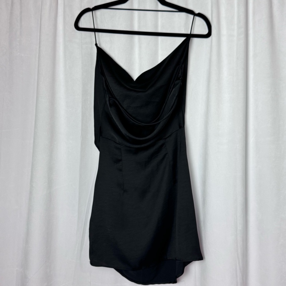 Zara Slip Dress Bias Spaghetti Strap Black Size Small S Pre-Owned